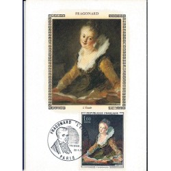 Francja 1972, Malarstwo, Fragonard. Karta maksimum