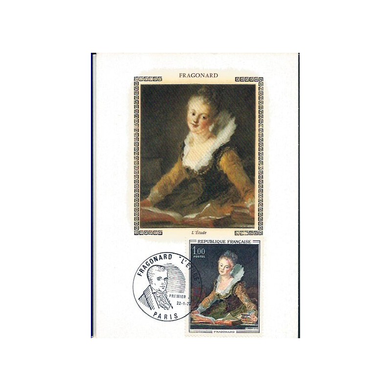 Francja 1972, Malarstwo, Fragonard. Karta maksimum