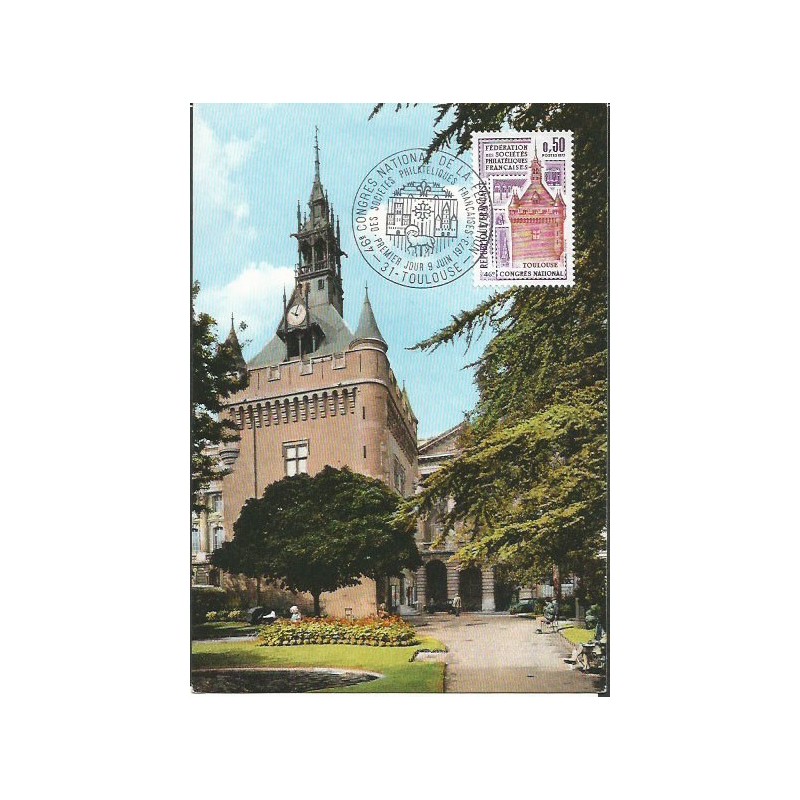 Francja 1973, Filatelistyka, Tuluza. Karta maksimum