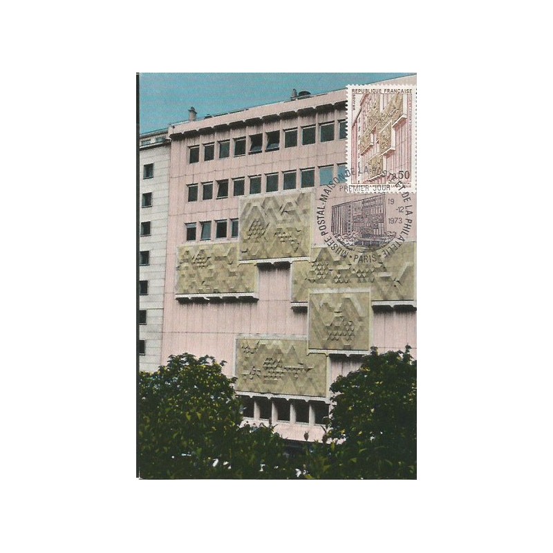 Francja 1973, Muzeum Poczty. Karta maksimum