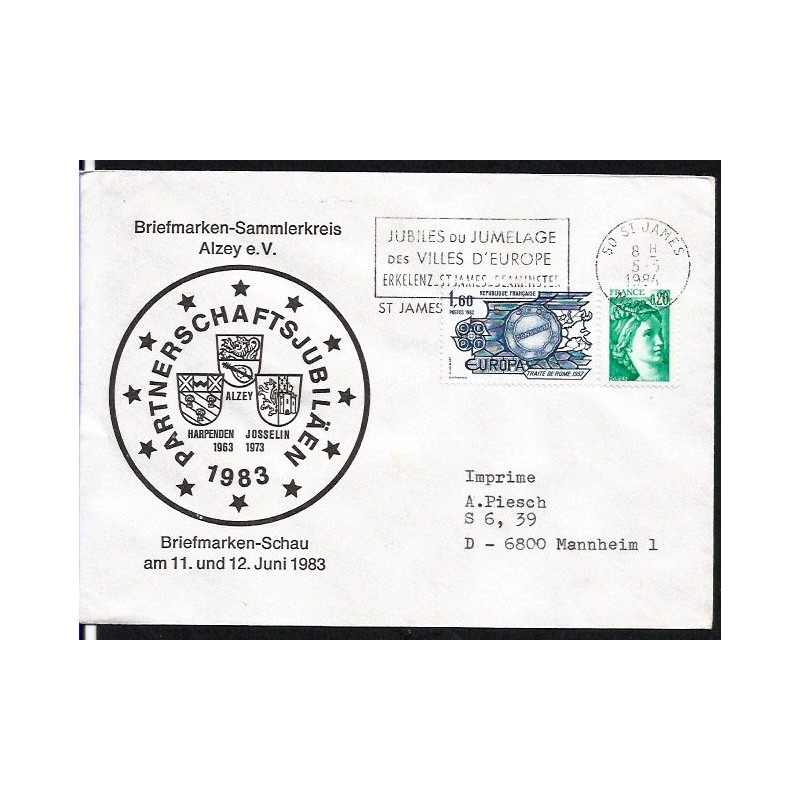 Francja 1984, Miasta partnerskie, herby. St. James