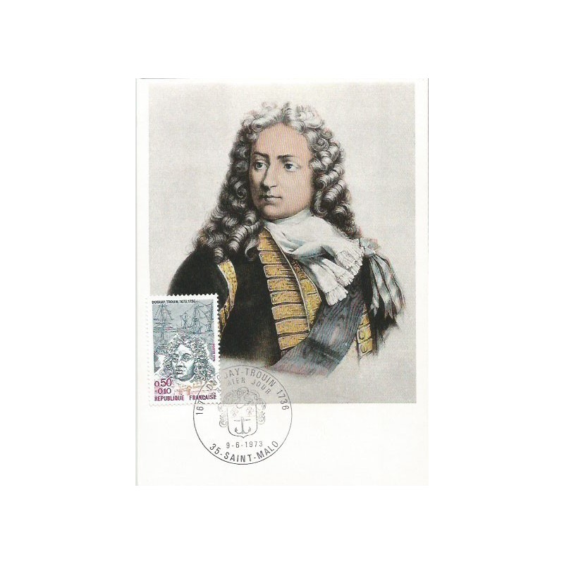 Francja 1973, Marynistyka, korsarz Duguay-Trouin. Karta maksimum