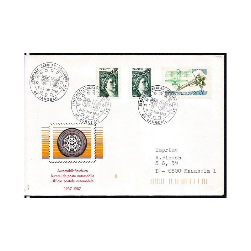 Francja 1990, Miasta partnerskie, herby. Jargeau