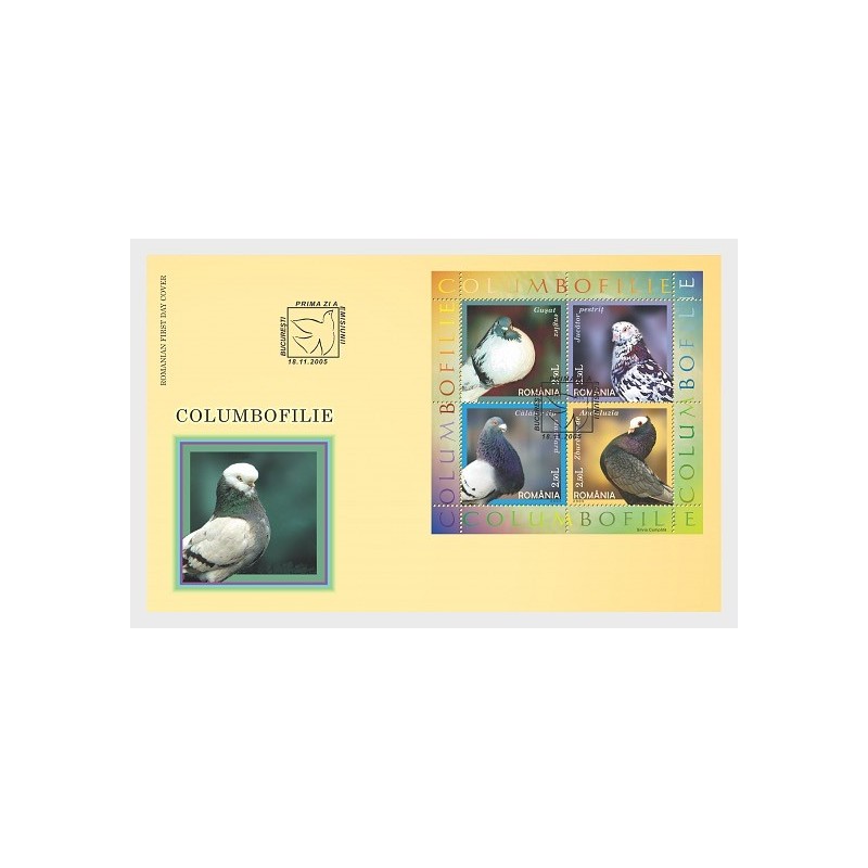 Rumunia 2005, Ptaki: gołębie. FDC