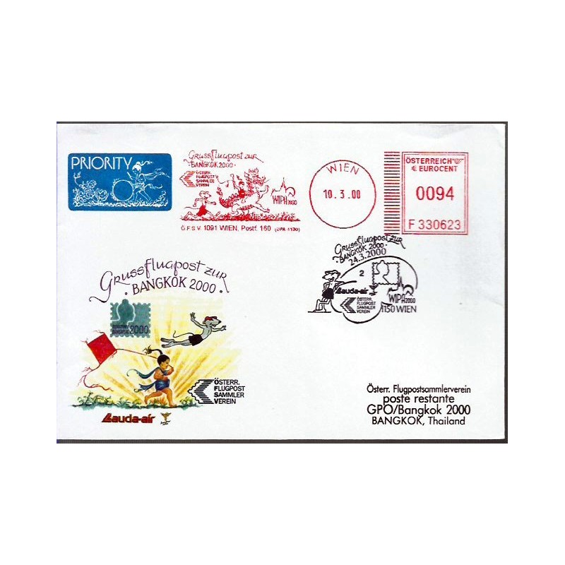 Austria 2000, ŚWF Bangkok, Smok, bajka. Frankatura Wiedeń