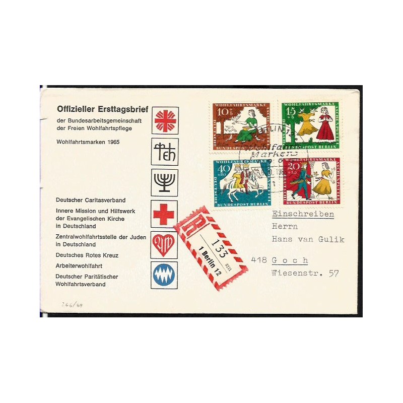 Niemcy 1965, Bajki braci Grimm. FDC, polecony