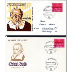 Niemcy 1972, Muzyka, H. Schutz. 2 FDC Bonn i Kassel