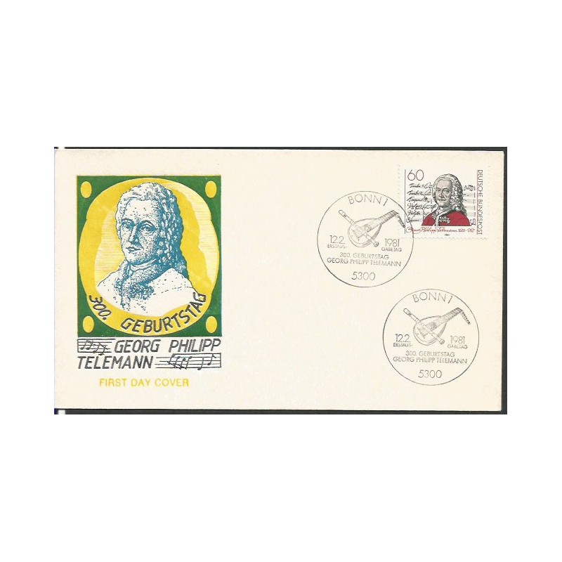 Niemcy 1981, Muzyka, G. P. Telemann. FDC