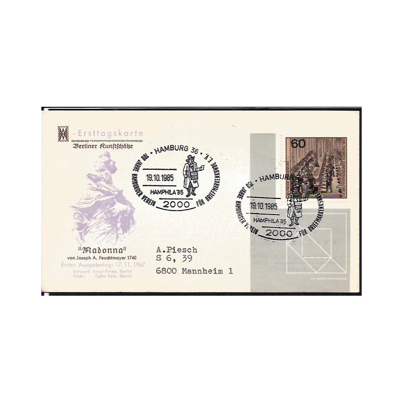 Niemcy 1985, Listonosz, poczta. Hamburg