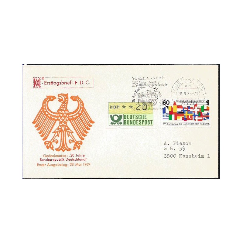 Niemcy 1986, Partnerstwo miast, herby. Baden-Baden