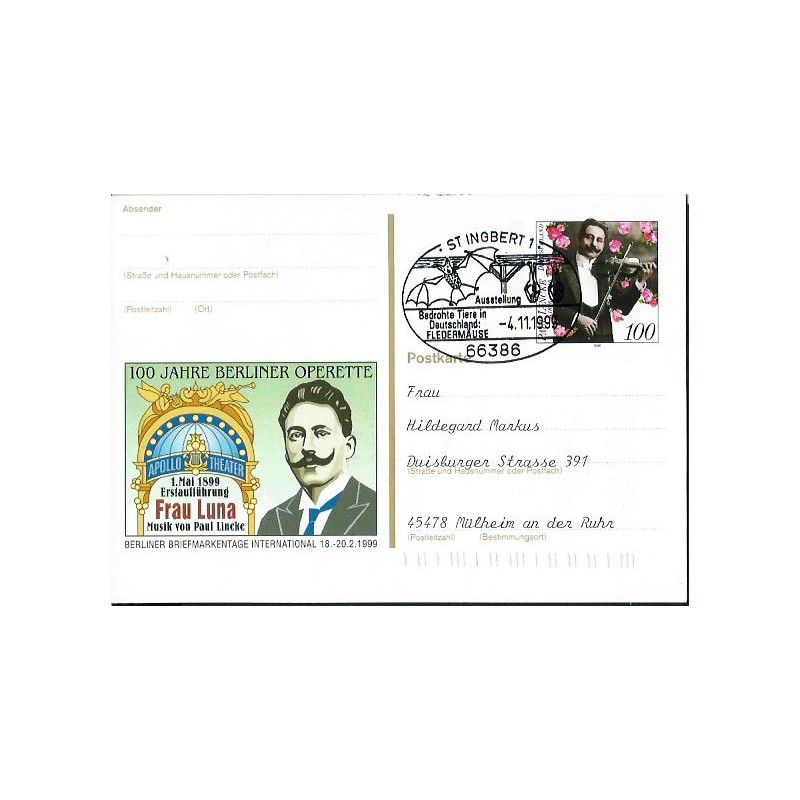 Niemcy 1999, Fauna: nietoperze. St Ingbert