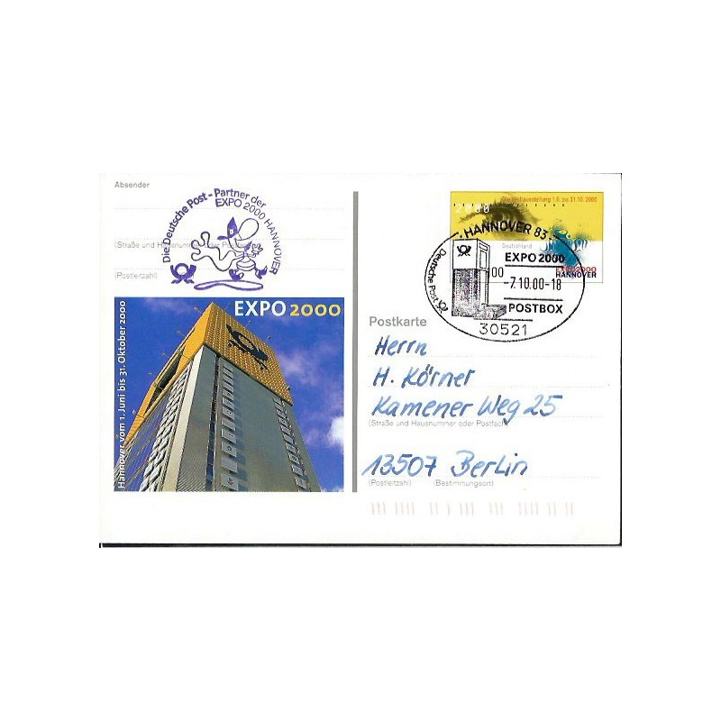 Niemcy 2000, EXPO 2000, poczta. Hanower