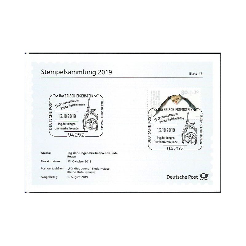 Niemcy 2019, Fauna: nietoperz. Blatt 47/2019