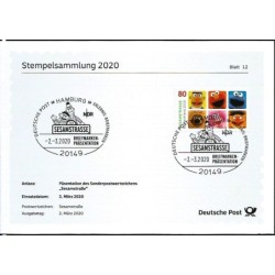 Niemcy 2020, Mapety, Ulica Sezamkowa, bajka. FDC Blatt 12/2020