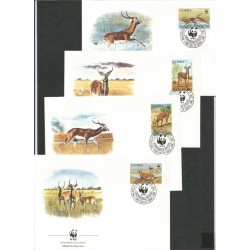 Zambia 1987, WWF Kob moczarowy. FDC