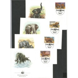 Uganda 1983, WWF: słonie. FDC