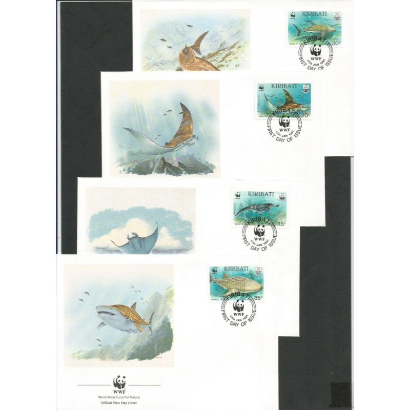 Kiribati 1991, WWF: ryba manta. FDC