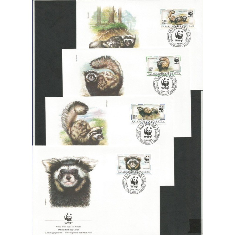 Kazachstan 1997, WWF Łasica perewiaska marmurkowa. FDC