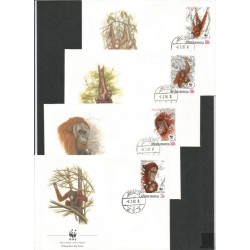 Indonezja 1989, WWF: małpa orangutan. FDC