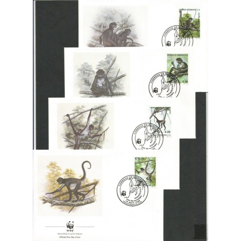 Honduras 1990, WWF: małpa czepiak. FDC