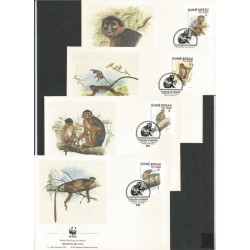 Gwinea Bissau 1992, WWF Małpa gerezanka. FDC