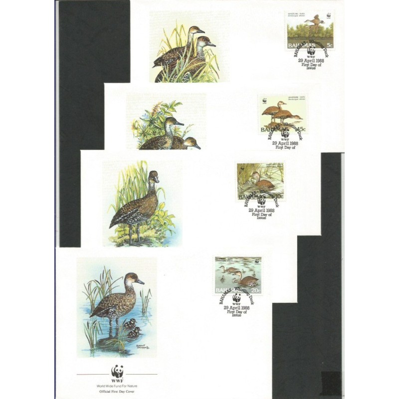 Bahamy 1988, WWF: ptak drzewica. FDC
