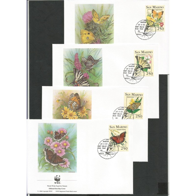 San Marino 1993, WWF: owady, motyle. FDC