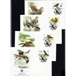 Gibraltar 1996, WWF: ptaki, kania ruda. FDC
