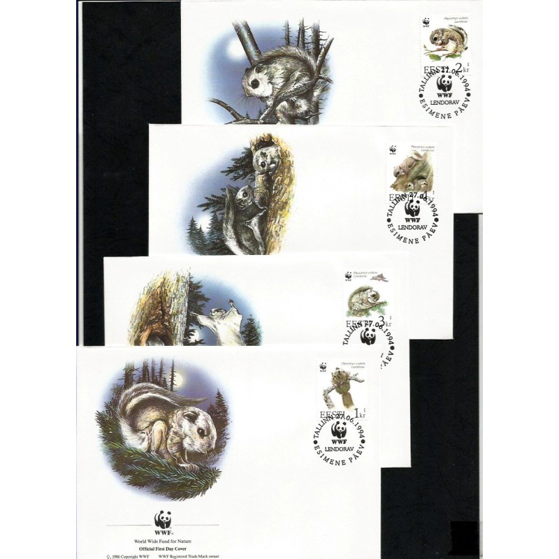 Estonia 1994, WWF: wiewiórka polatucha. FDC