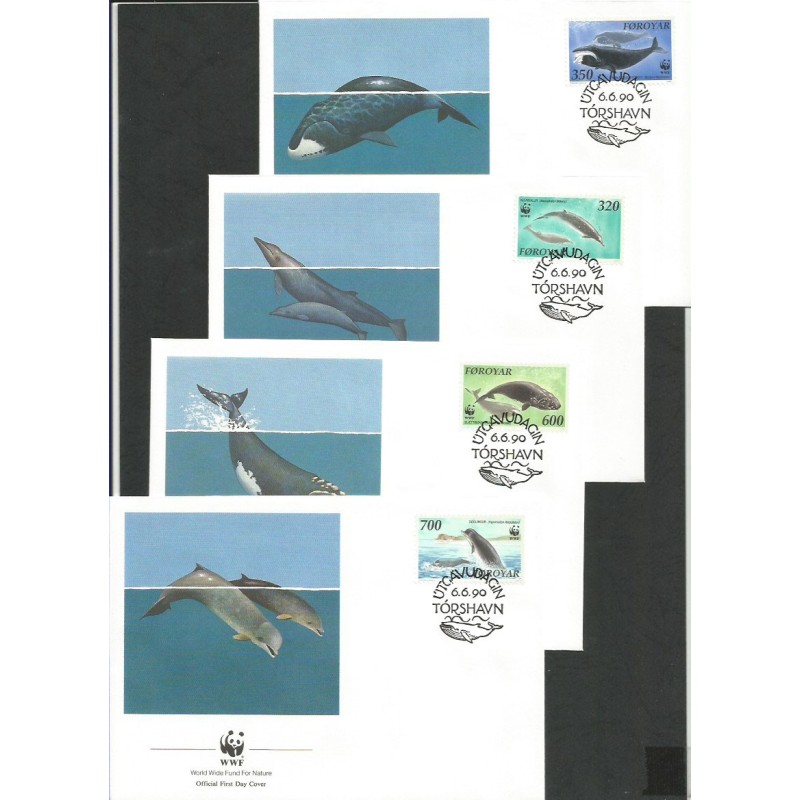 Wyspy Owcze 1990, WWF: ssaki morskie. FDC