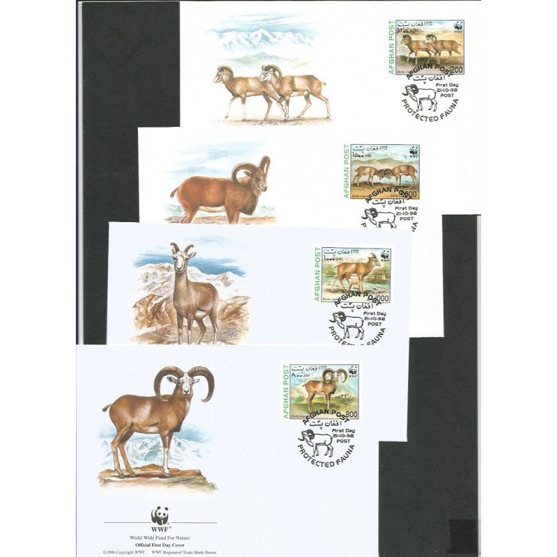 Afganistan 1998, WWF: owca stepowa. FDC