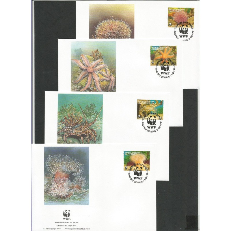 Alderney 1993, WWF: fauna morska. FDC
