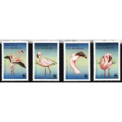 Angola 1999, WWF: ptaki flaming **