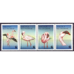 Angola 1999, WWF: ptaki flaming **