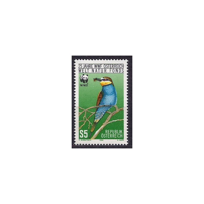 Austria 1988, WWF: ptak żołna **