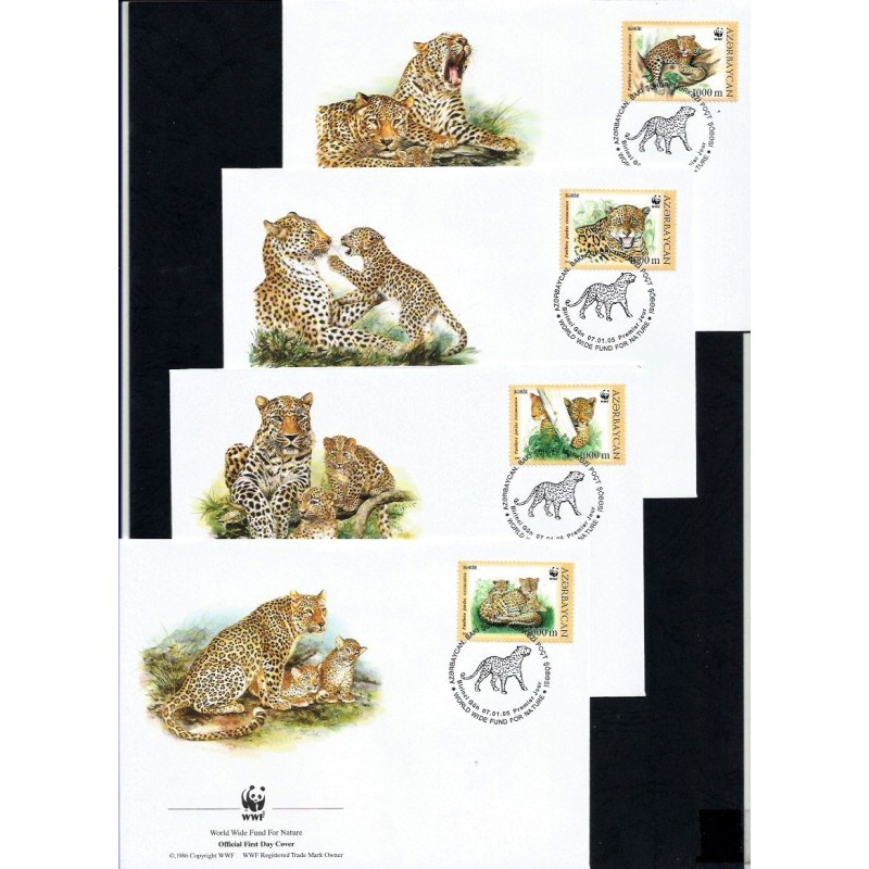 Azerbejdżan 2005, WWF: lampart plamisty. FDC