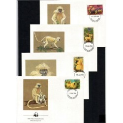 Bhutan 1984, WWF: małpy. FDC