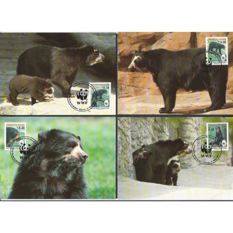 Boliwia 1991, WWF: niedźwiedź andyjski. Karty maksimum