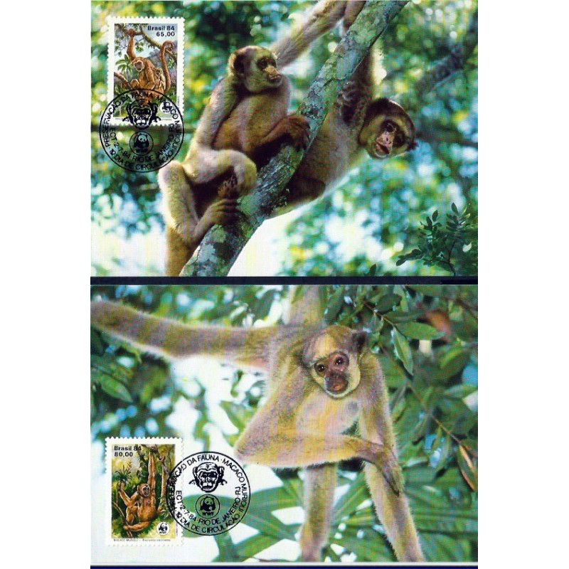 Brazylia 1984, WWF: małpy. Karty maksimum
