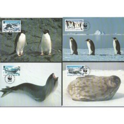 Bryt. Ter. Arktyczne 1992, WWF: pingwiny i foki. Karty maksimum
