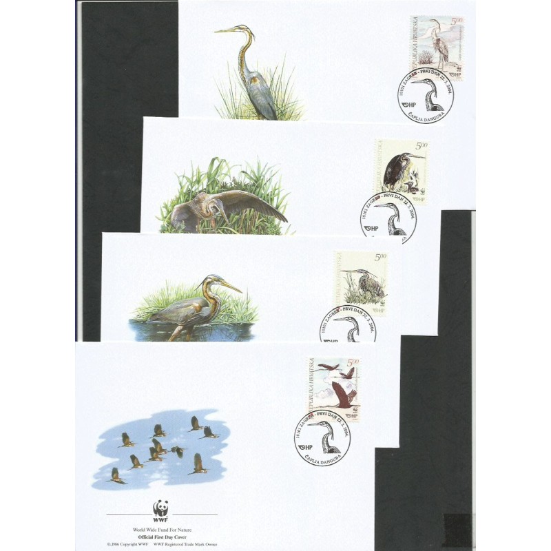 Chorwacja 2004, WWF: ptak czapla purpurowa. FDC