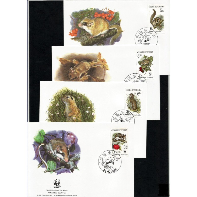 Czechy 1996, WWF: gryzonie. FDC