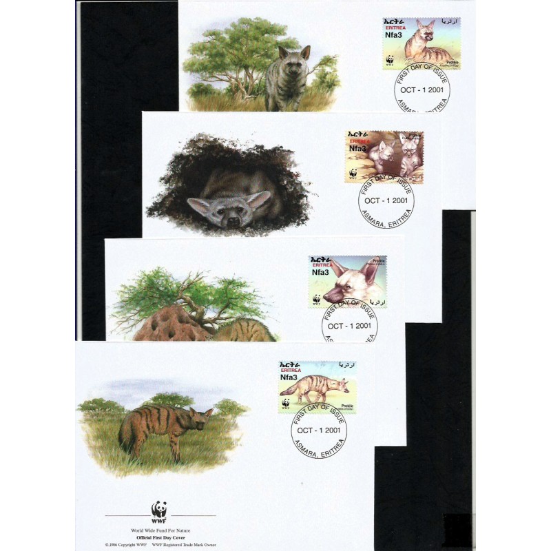 Erytrea 2001, WWF: hiena protel. FDC