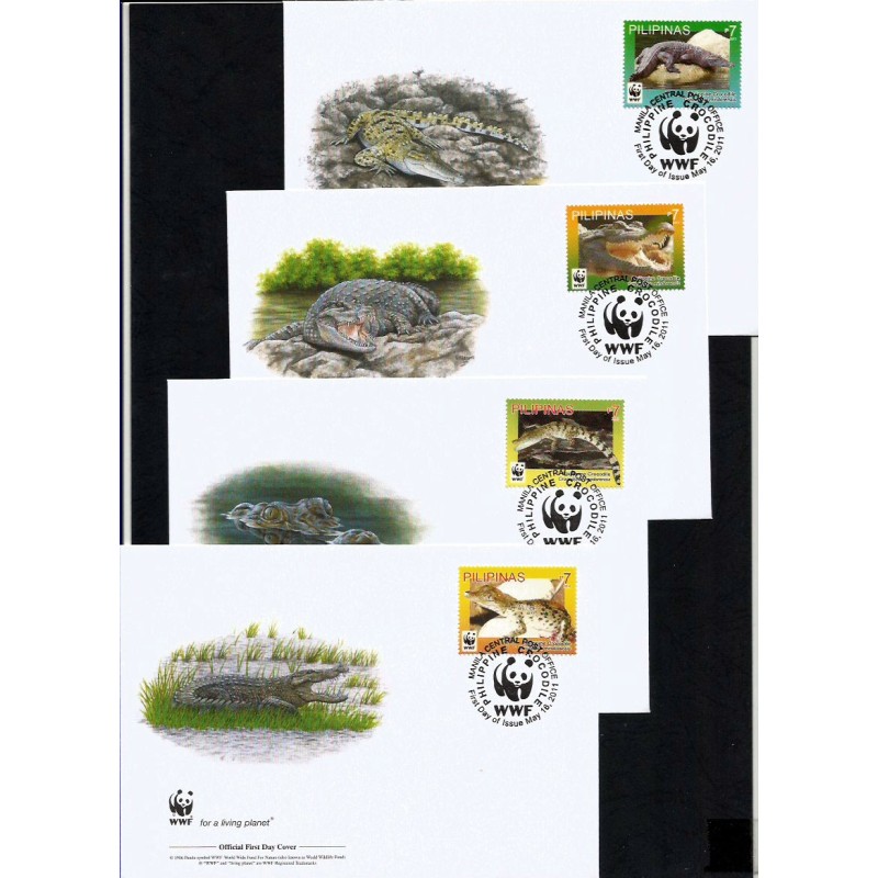 Filipiny 2011, WWF: krokodyl. FDC