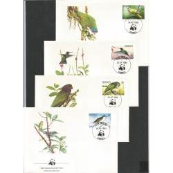 Dominika 1984, WWF: ptaki. FDC
