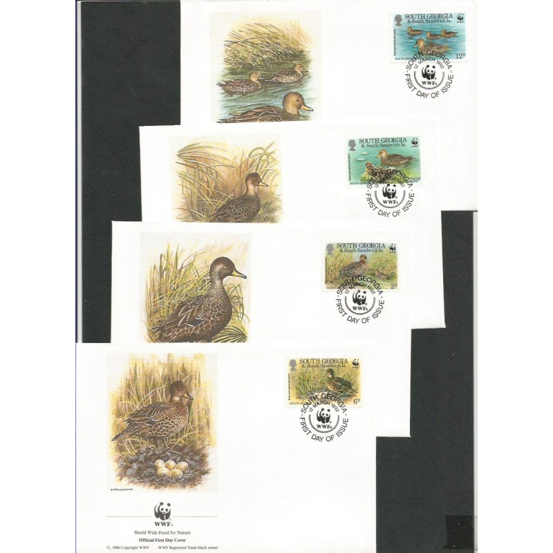 Georgia Południowa 1992, WWF: ptak kaczka. FDC
