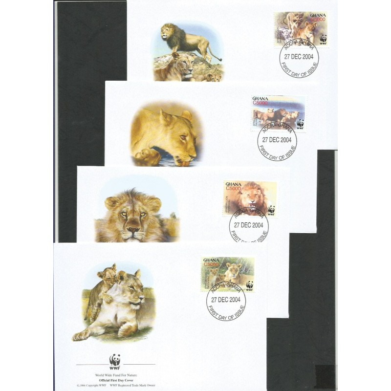 Ghana 2004, WWF: lew, lwy. FDC