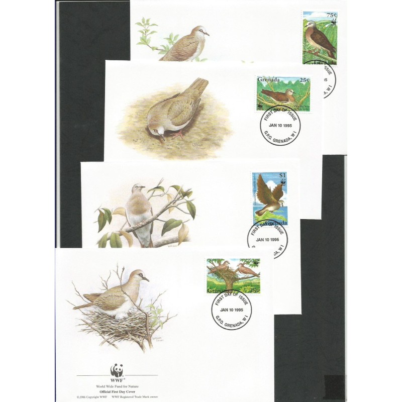 Grenada 1995, WWF: ptaki. FDC