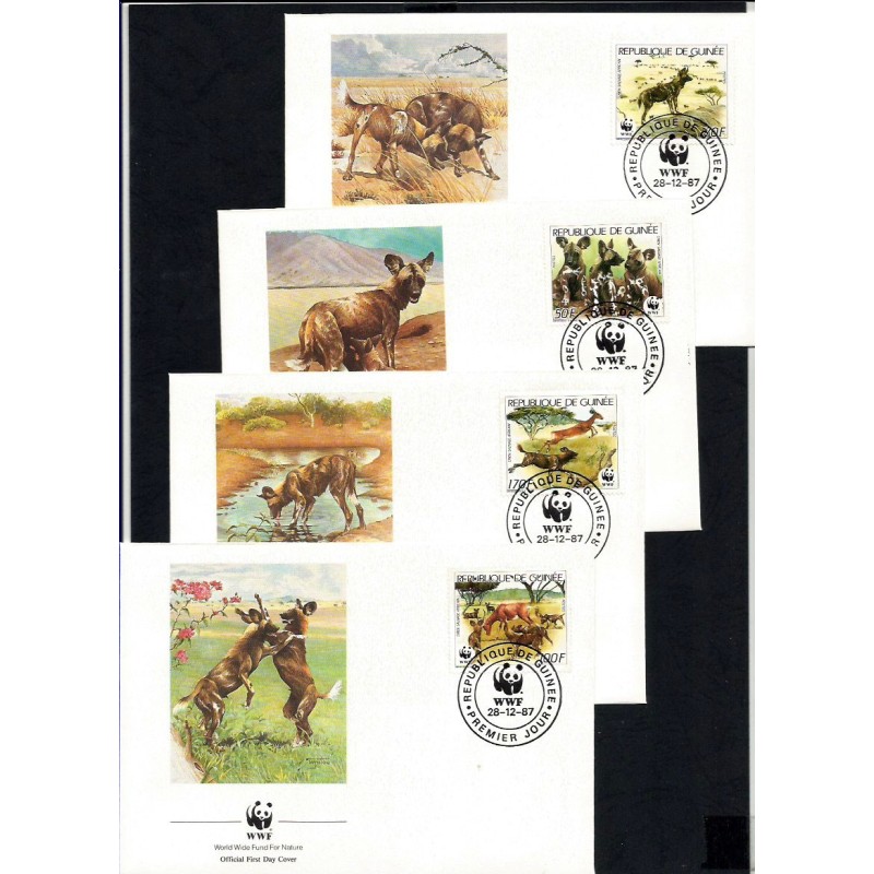 Gwinea 1987, WWF: hiena. FDC
