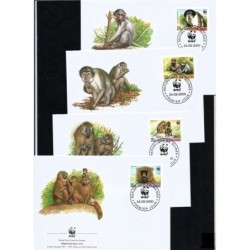 Gwinea 2000, WWF: małpy. FDC